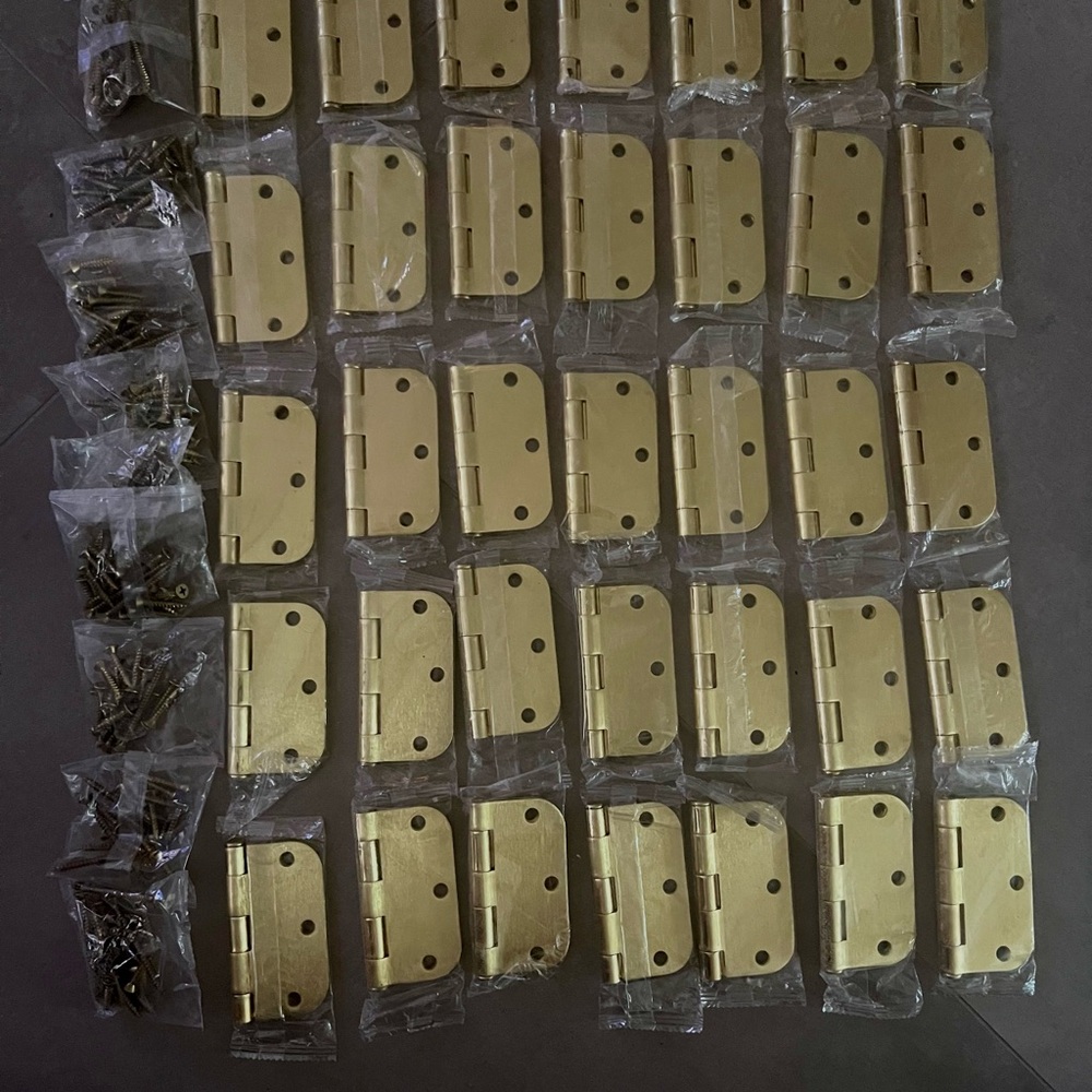 Brushed Gold Door Hinges Set